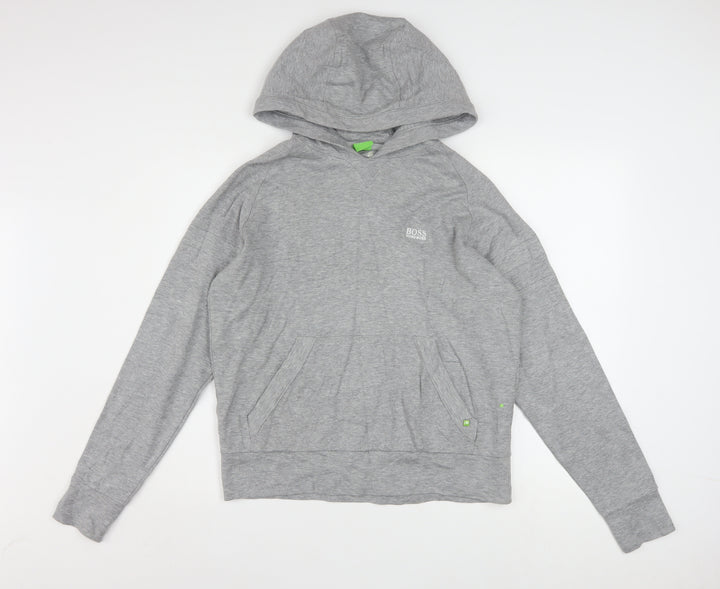 Hugo Boss Men's Grey Pullover Hoodie Small Regular Fit