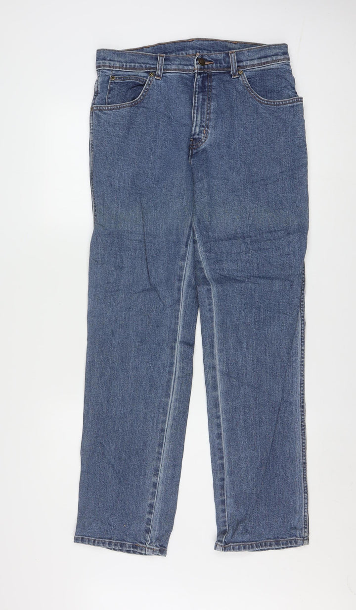 Wrangler Mens Blue Regular Fit Straight Leg Denim Jeans W32 L32