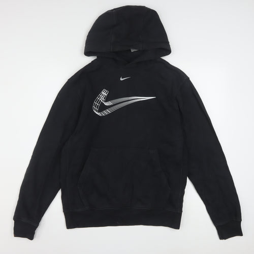 Nike Men's Black Pullover Hoodie Small Graphic Swoosh Sports Style