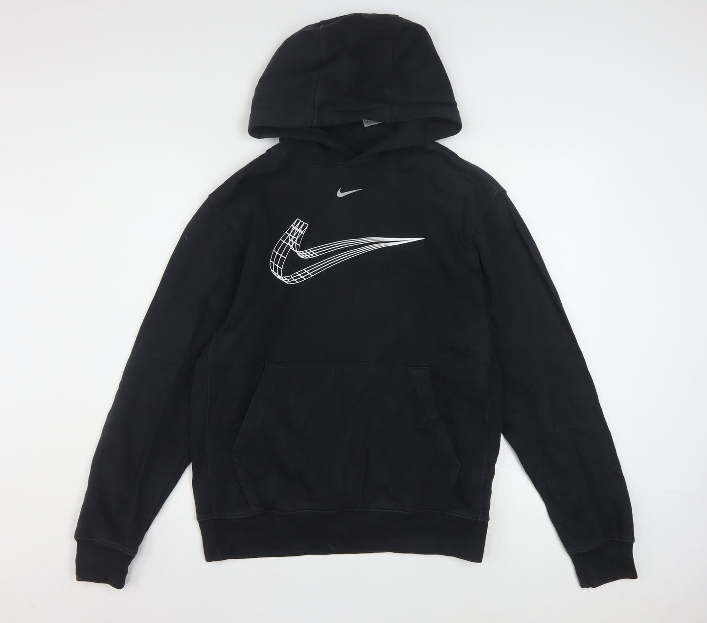Nike Men's Black Pullover Hoodie Small Graphic Swoosh Sports Style