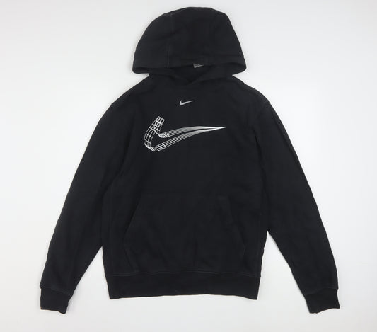 Nike Men's Black Pullover Hoodie Small Graphic Swoosh Sports Style