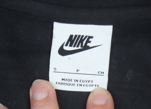 Nike Men's Black Pullover Hoodie Small Graphic Swoosh Sports Style