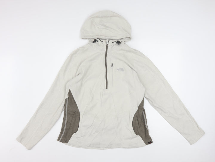 The North Face Womens Beige Fleece 1/2 Zip Hooded Pullover XL