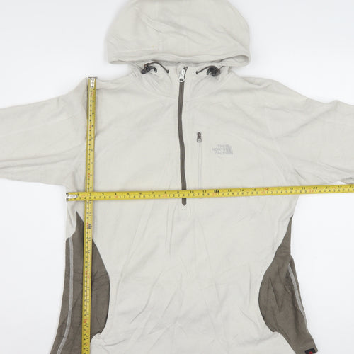 The North Face Womens Beige Fleece 1/2 Zip Hooded Pullover XL