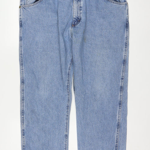 Wrangler Men's Blue 40x30 Regular Fit Straight Denim Jeans