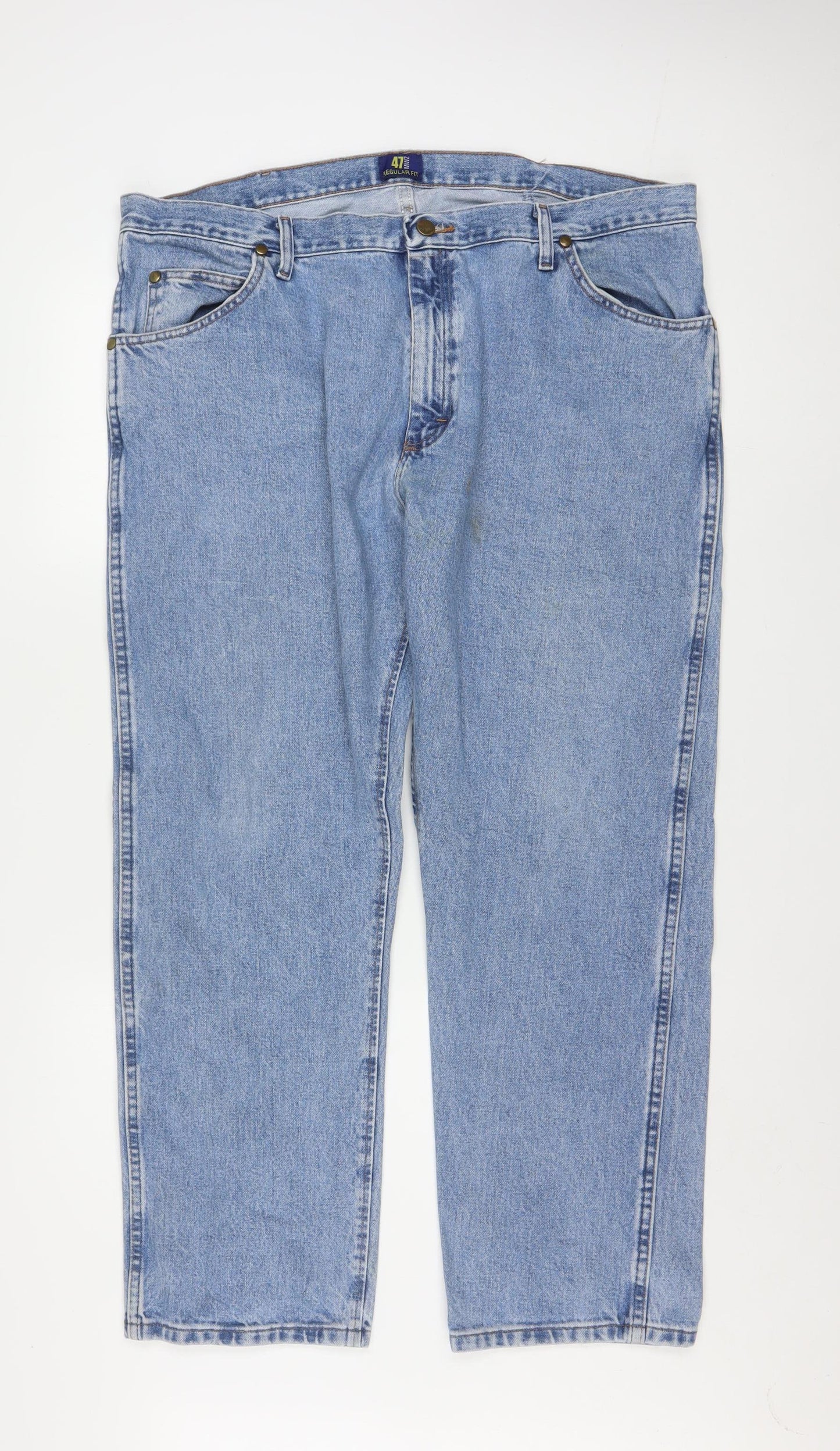 Wrangler Men's Blue 40x30 Regular Fit Straight Denim Jeans