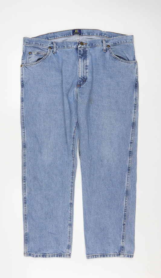 Wrangler Men's Blue 40x30 Regular Fit Straight Denim Jeans