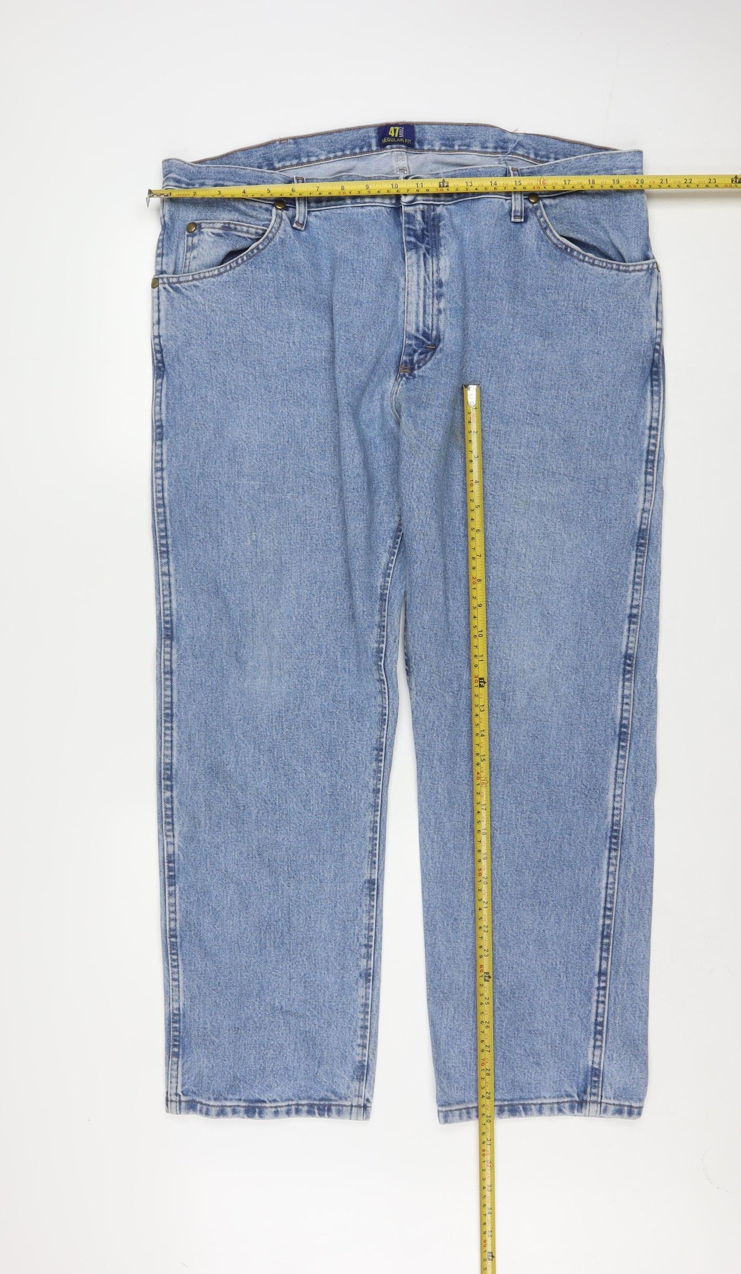 Wrangler Men's Blue 40x30 Regular Fit Straight Denim Jeans