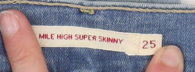 Levi's Women's Blue Mile High Super Skinny Jeans Size 25 High Rise