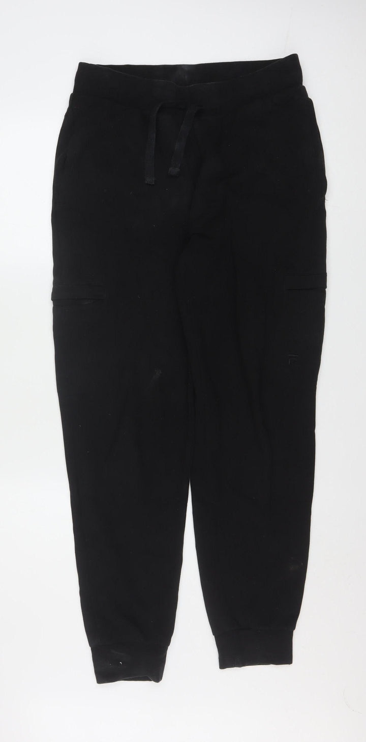 FILA Mens Black Jogger Trousers Size M Regular Fit Cotton Blend