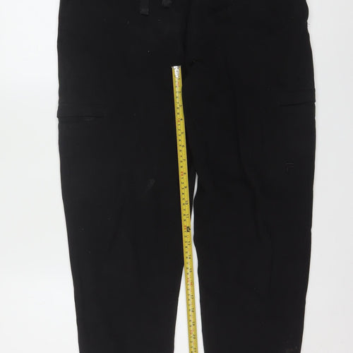 FILA Mens Black Jogger Trousers Size M Regular Fit Cotton Blend