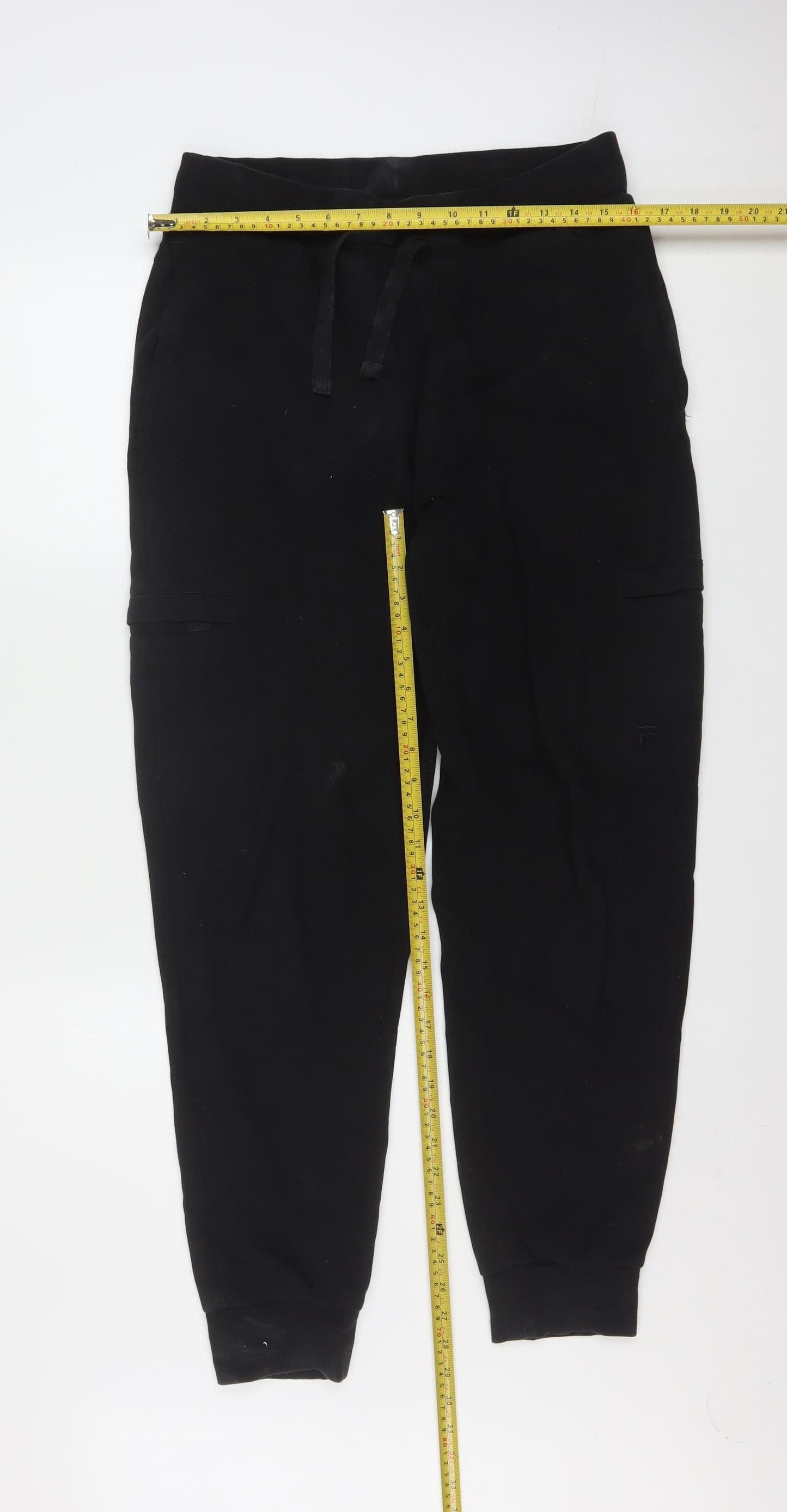 FILA Mens Black Jogger Trousers Size M Regular Fit Cotton Blend