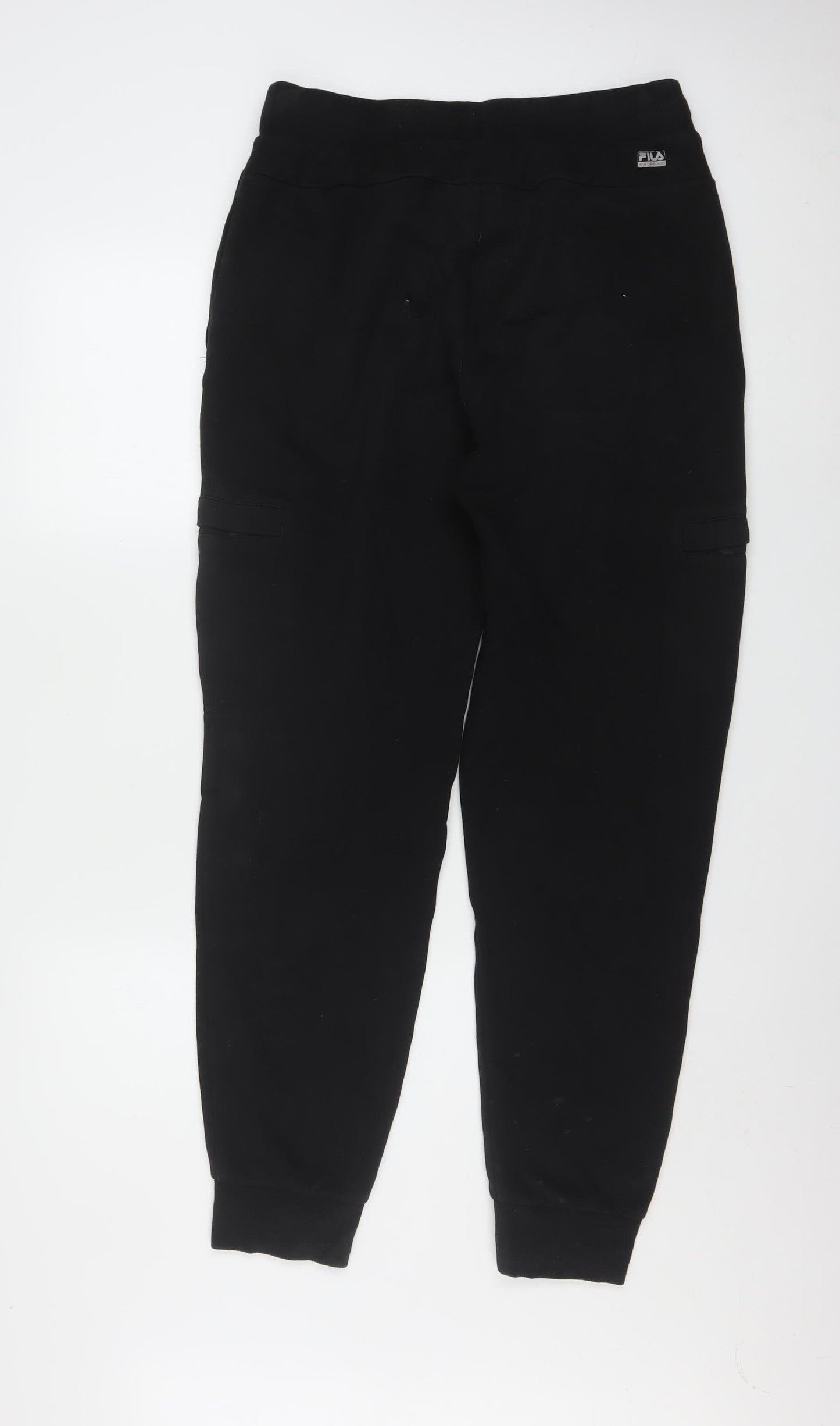 FILA Mens Black Jogger Trousers Size M Regular Fit Cotton Blend