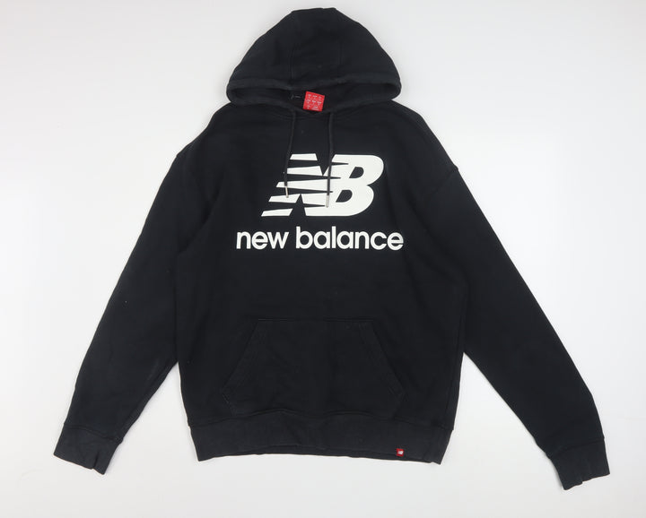 New Balance Men's Black Pullover Hoodie Size S Logo Fleece Sweatshirt