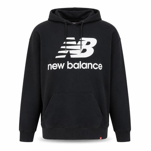 New Balance Men's Black Pullover Hoodie Size S Logo Fleece Sweatshirt