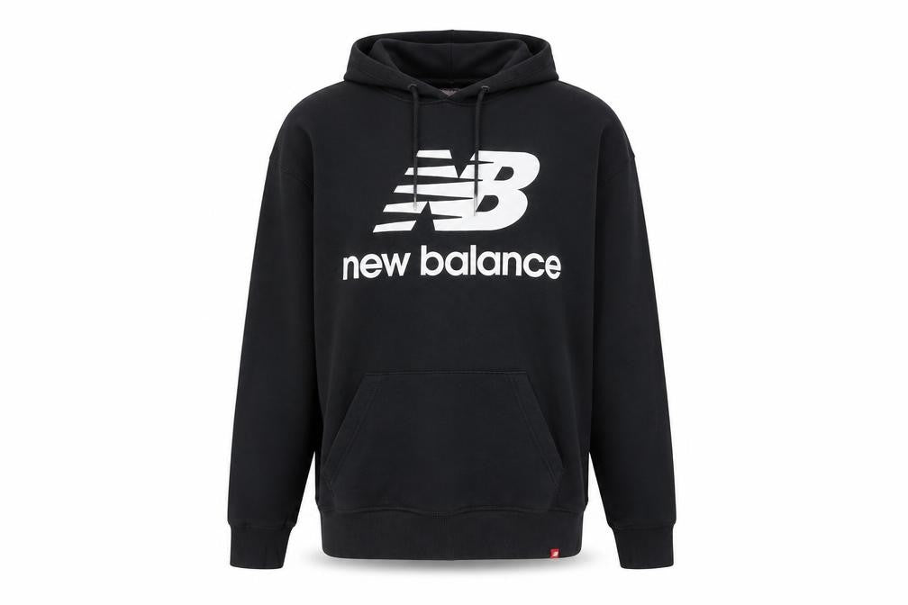New Balance Men's Black Pullover Hoodie Size S Logo Fleece Sweatshirt