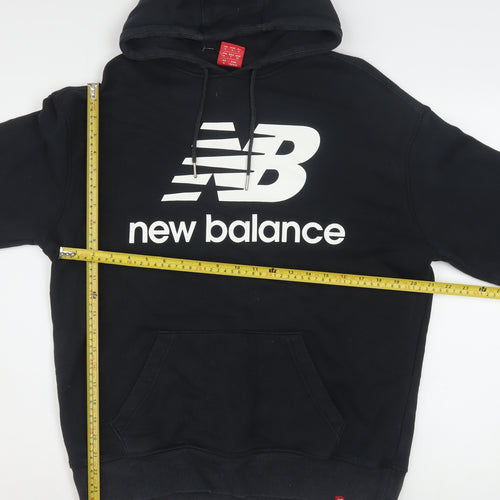New Balance Men's Black Pullover Hoodie Size S Logo Fleece Sweatshirt
