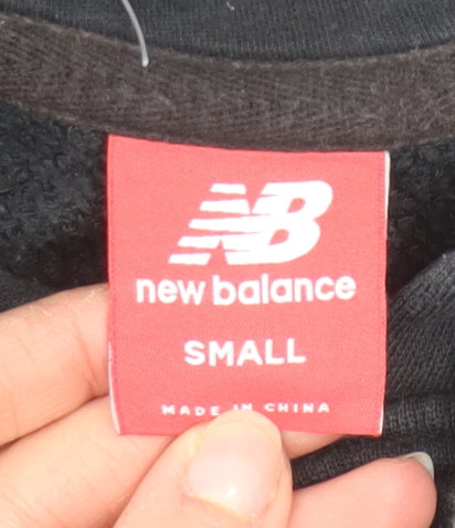 New Balance Men's Black Pullover Hoodie Size S Logo Fleece Sweatshirt