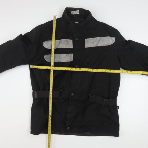BMW Men's Black Motorcycle Jacket L Reflective Belted Waterproof