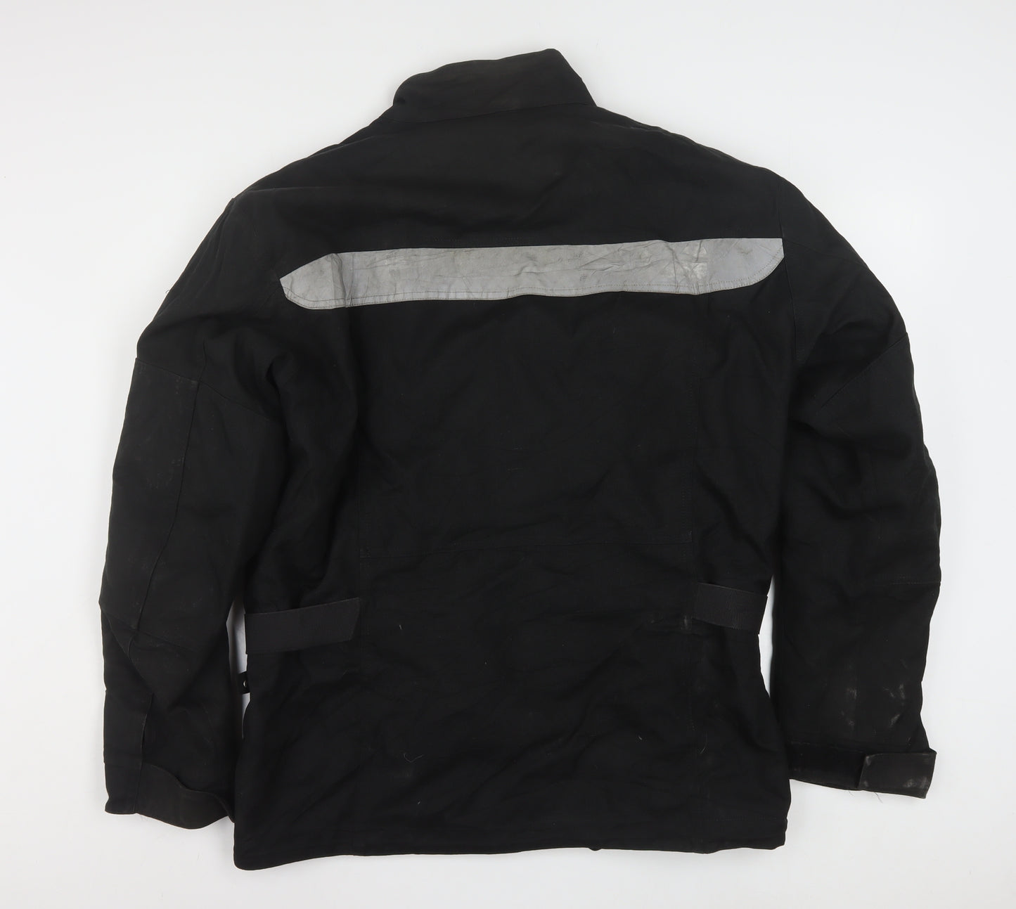 BMW Men's Black Motorcycle Jacket L Reflective Belted Waterproof
