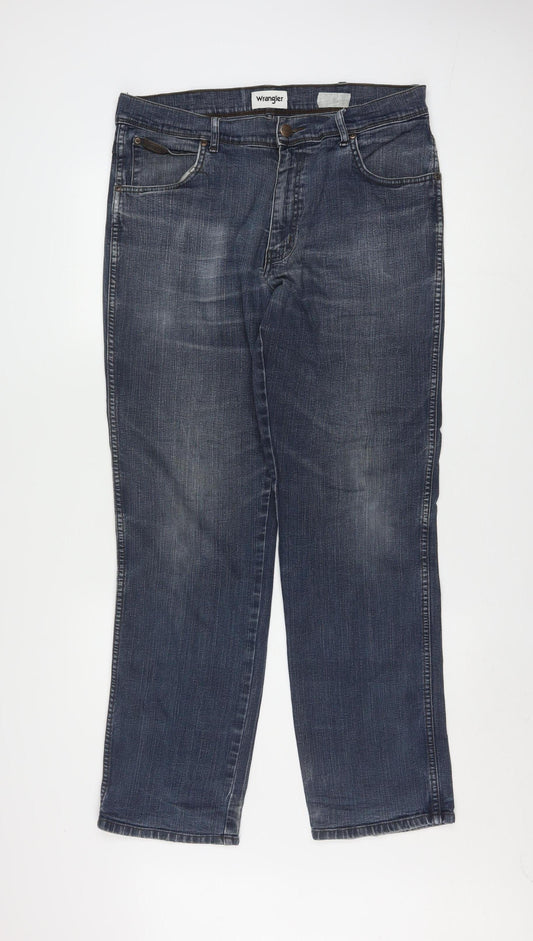 Wrangler Men's Blue Straight Leg Denim Jeans W35 L32 Texas