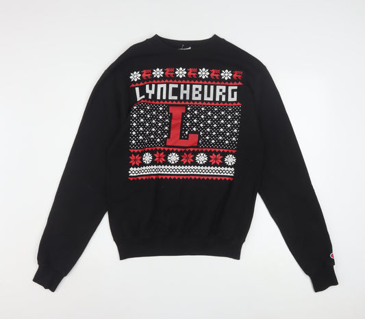 Champion Men's Black Lynchburg Christmas Pullover Sweatshirt Size S