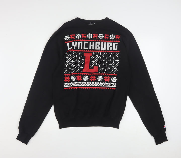Champion Men's Black Lynchburg Christmas Pullover Sweatshirt Size S