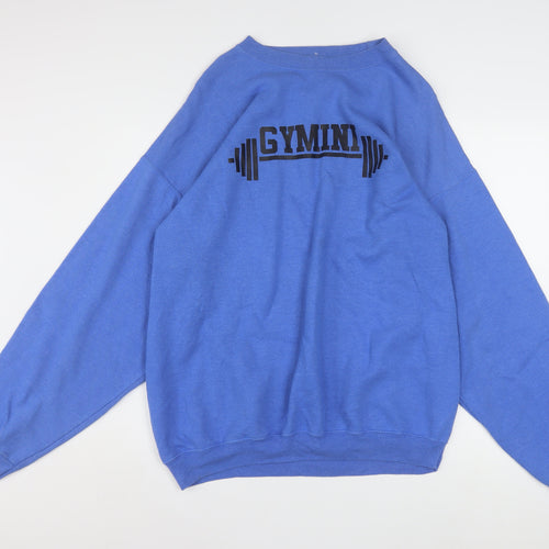 Port and Company Mens Blue XL Pullover Gym Graphic Sweatshirt