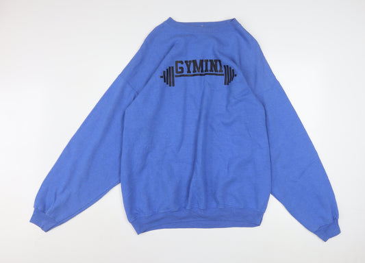 Port and Company Mens Blue XL Pullover Gym Graphic Sweatshirt