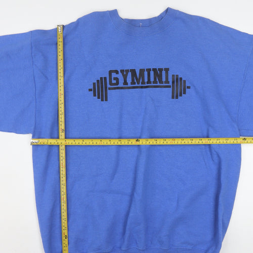 Port and Company Mens Blue XL Pullover Gym Graphic Sweatshirt