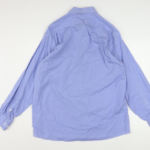 Tommy Hilfiger Men's Blue Check Button-Down Regular Fit Shirt Size L
