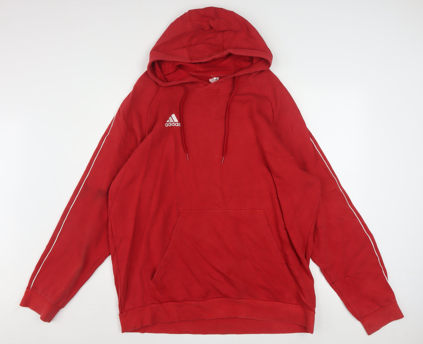 Adidas Mens Red 2XL Pullover Hoodie Regular Fit Sportswear