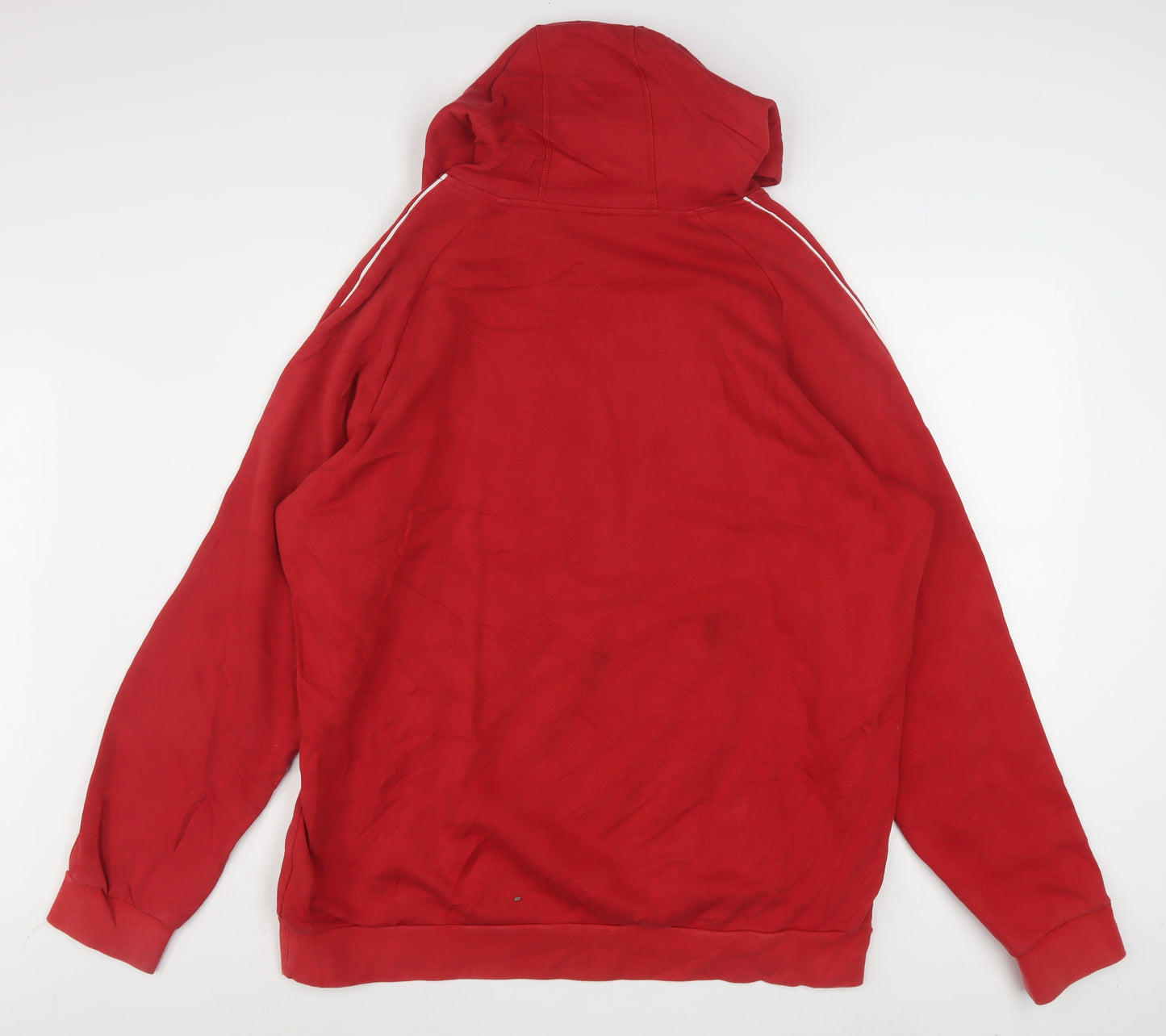 Adidas Mens Red 2XL Pullover Hoodie Regular Fit Sportswear