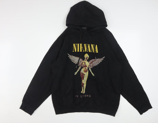 Nirvana Men's Black Pullover Hoodie In Utero Graphic S