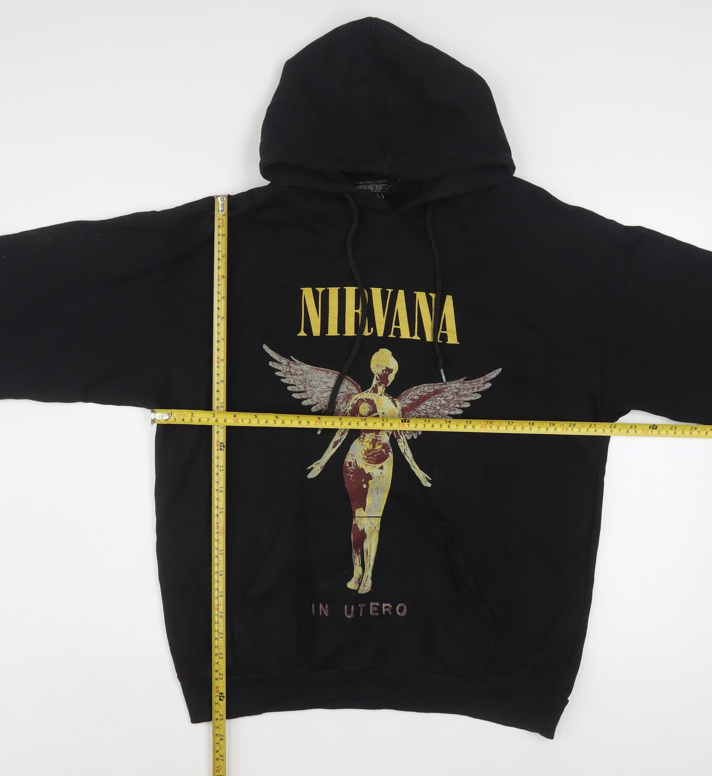 Nirvana Men's Black Pullover Hoodie In Utero Graphic S