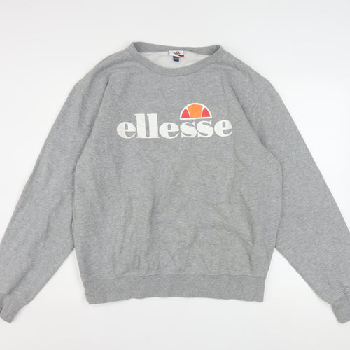 Ellesse Womens Grey Logo Crew Neck Sweatshirt UK 14