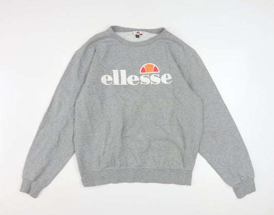 Ellesse Womens Grey Logo Crew Neck Sweatshirt UK 14