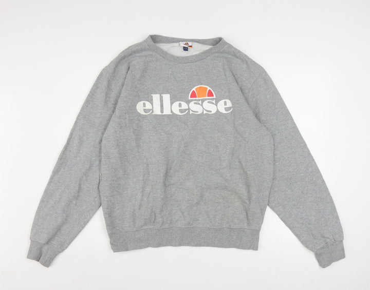 Ellesse Womens Grey Logo Crew Neck Sweatshirt UK 14