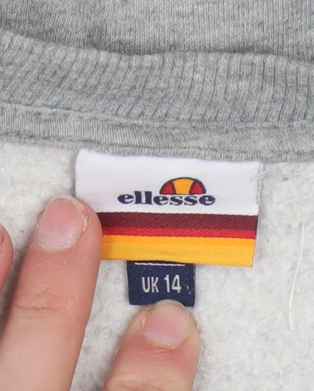 Ellesse Womens Grey Logo Crew Neck Sweatshirt UK 14