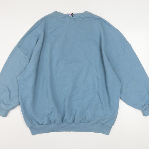 Disney Women Blue Crew Love XL Pullover Sweatshirt Mickey & Friends