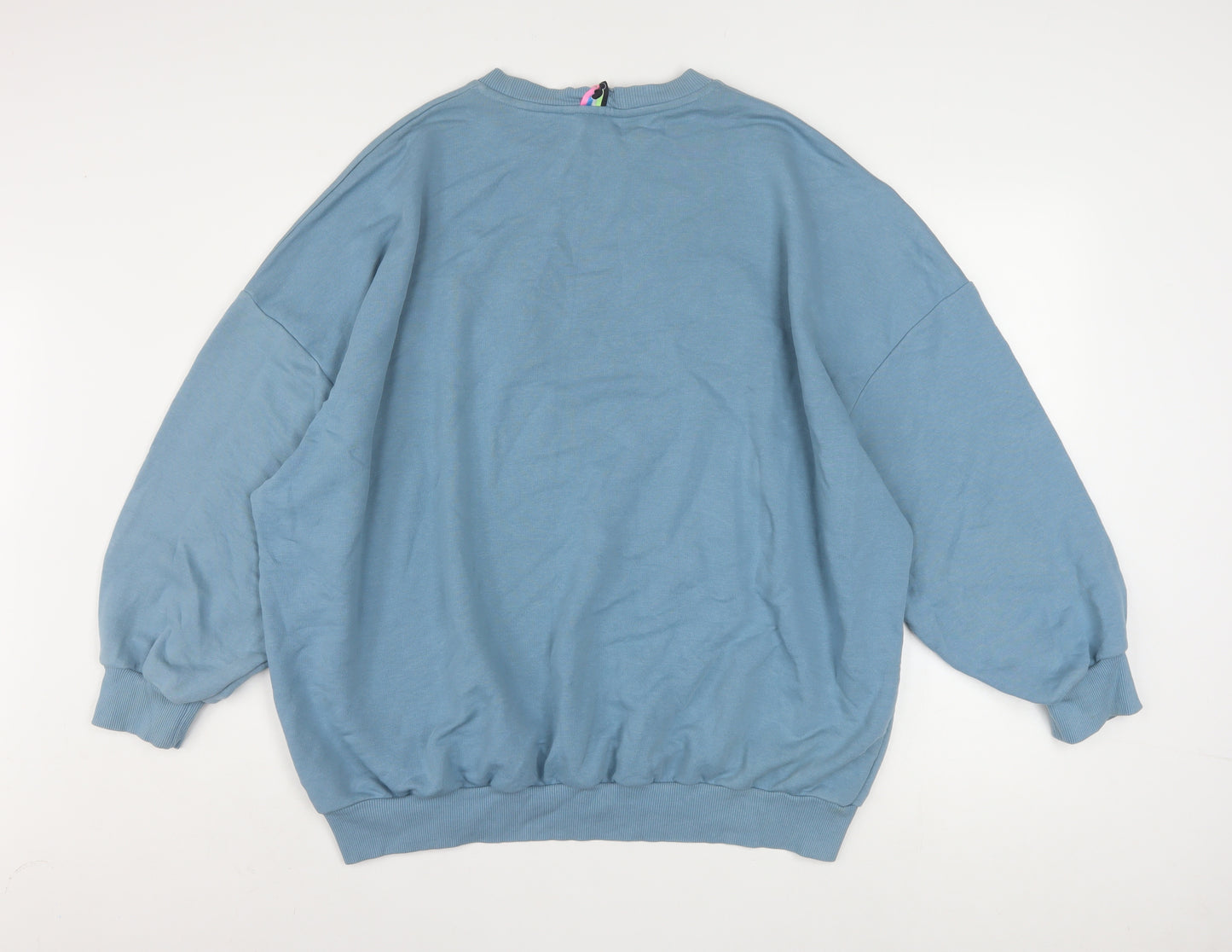 Disney Women Blue Crew Love XL Pullover Sweatshirt Mickey & Friends