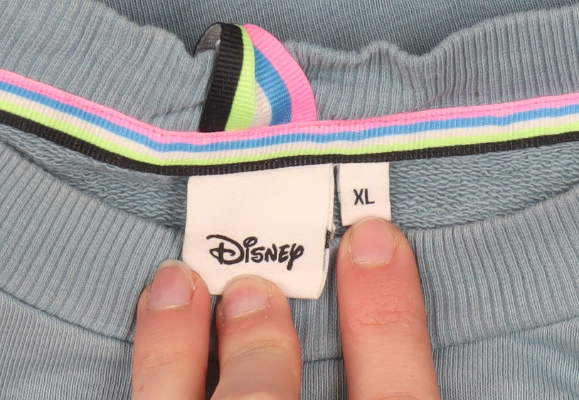 Disney Women Blue Crew Love XL Pullover Sweatshirt Mickey & Friends