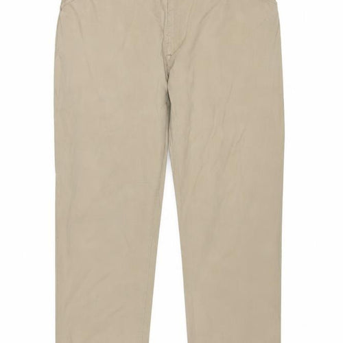 Lee Men's Beige Relaxed Fit Chino Trousers Size 2XL