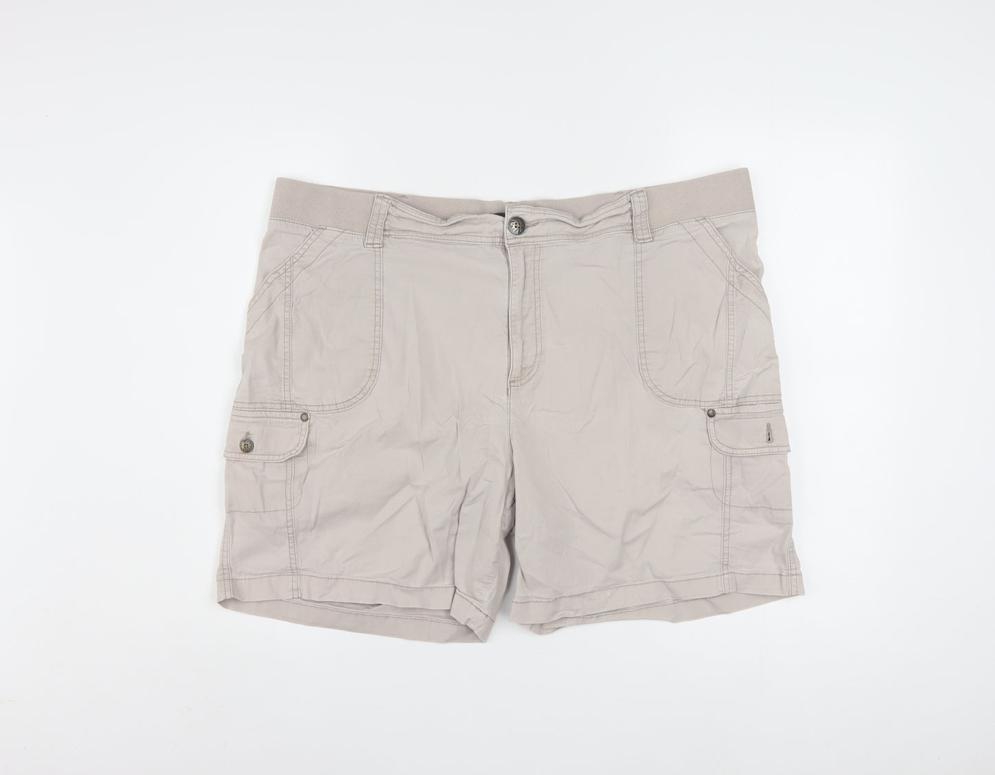 Lee Men Beige Cargo Shorts Relaxed Fit Cotton 22W