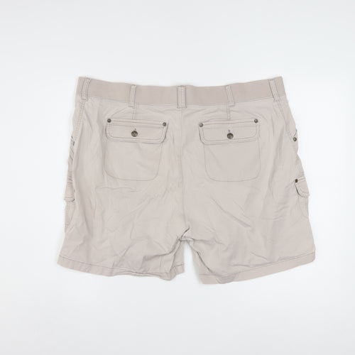 Lee Men Beige Cargo Shorts Relaxed Fit Cotton 22W