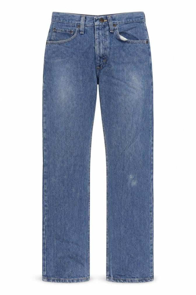 Front view of Wrangler Men's Blue Regular Fit Straight Denim Jeans 30x30