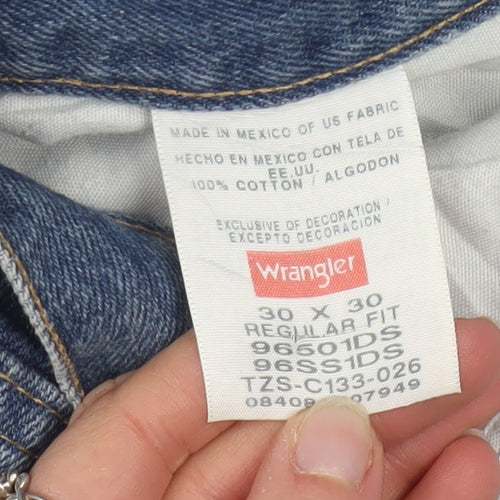 Wrangler Men's Blue Regular Fit Straight Denim Jeans 30x30