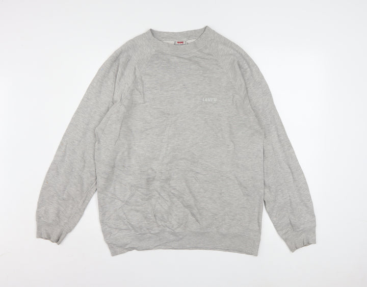 Levi's Men's Grey Regular Fit Crew Neck Pullover Sweatshirt Size L