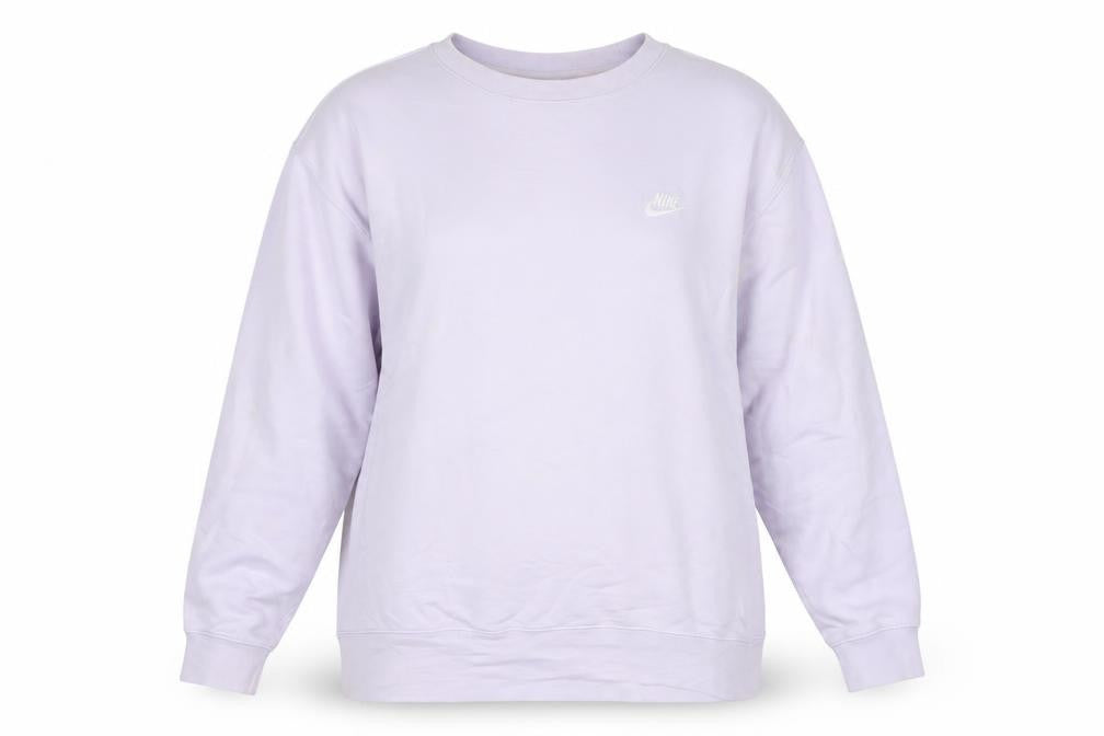 Front view of Nike Women’s Lilac Crew Neck Pullover Sweatshirt, size L