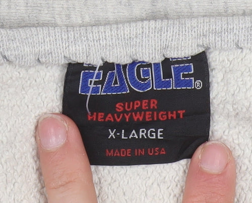 Eagle Men's Grey XL Pullover Crew Neck Heavyweight College Sweatshirt